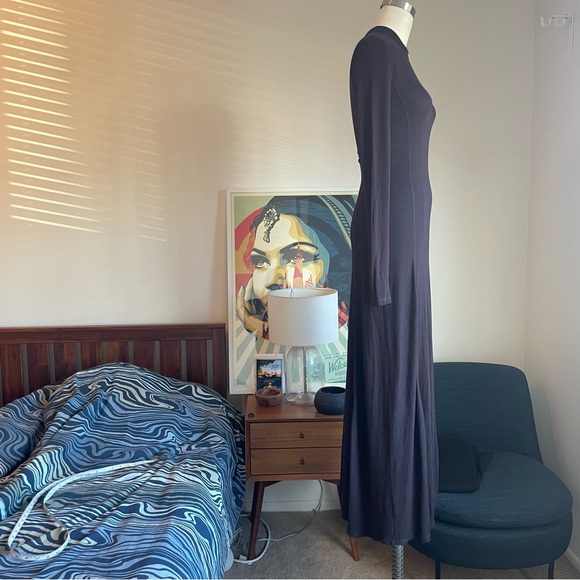 D23 Enza Costa Silk Rib Paneled Flare Dress - Picture 5 of 8